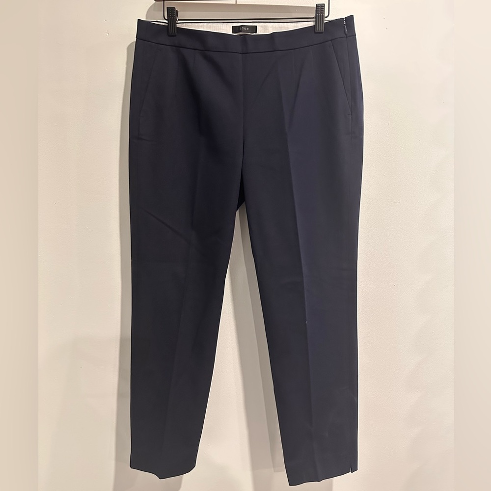 J. CREW Navy Blue Martie Ankle Length Straight Leg Slacks Size 10‎